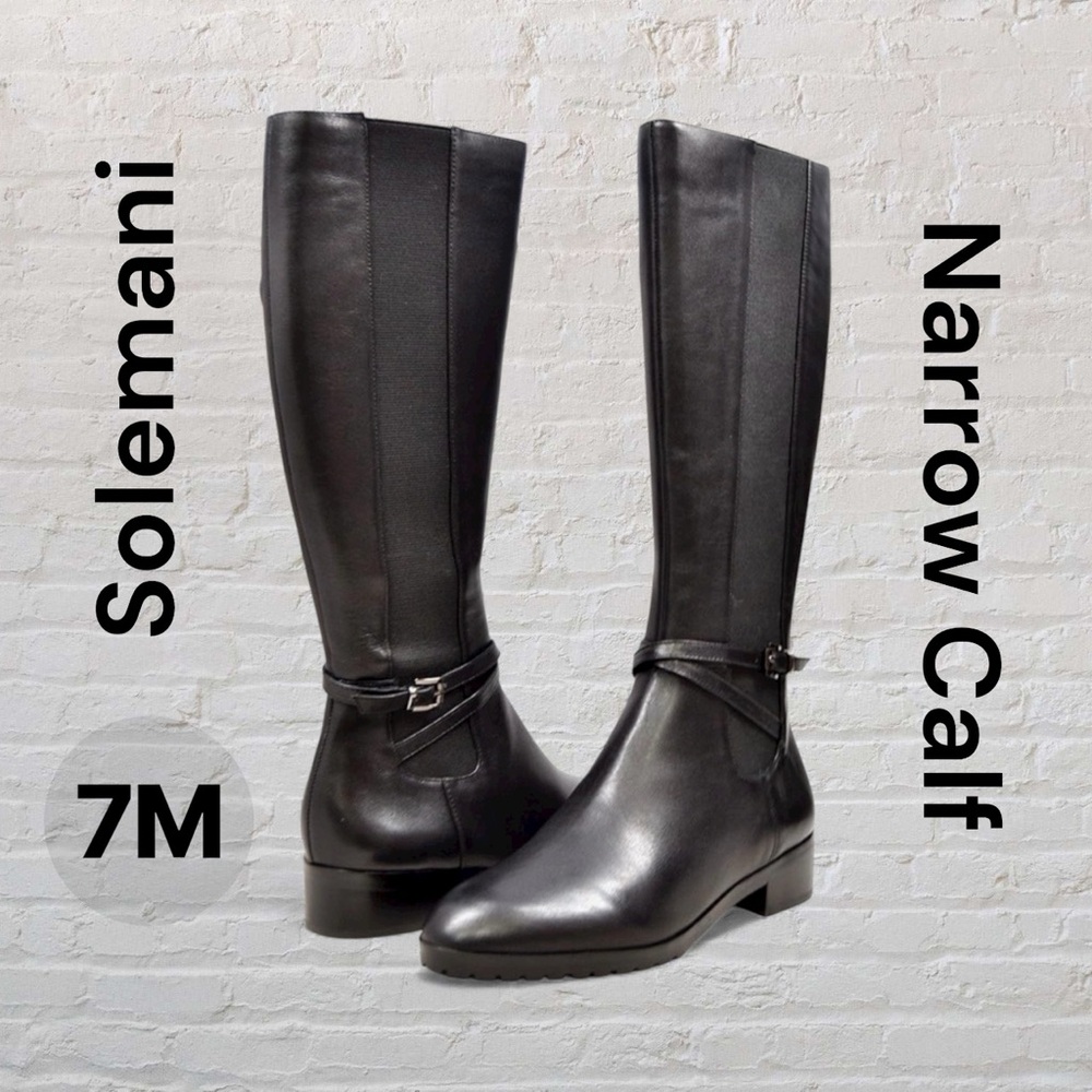 ‼️LAST CHANCE 12/13‼️ Solemani Noosh Low 13" Slim Calf Women Leather Boots